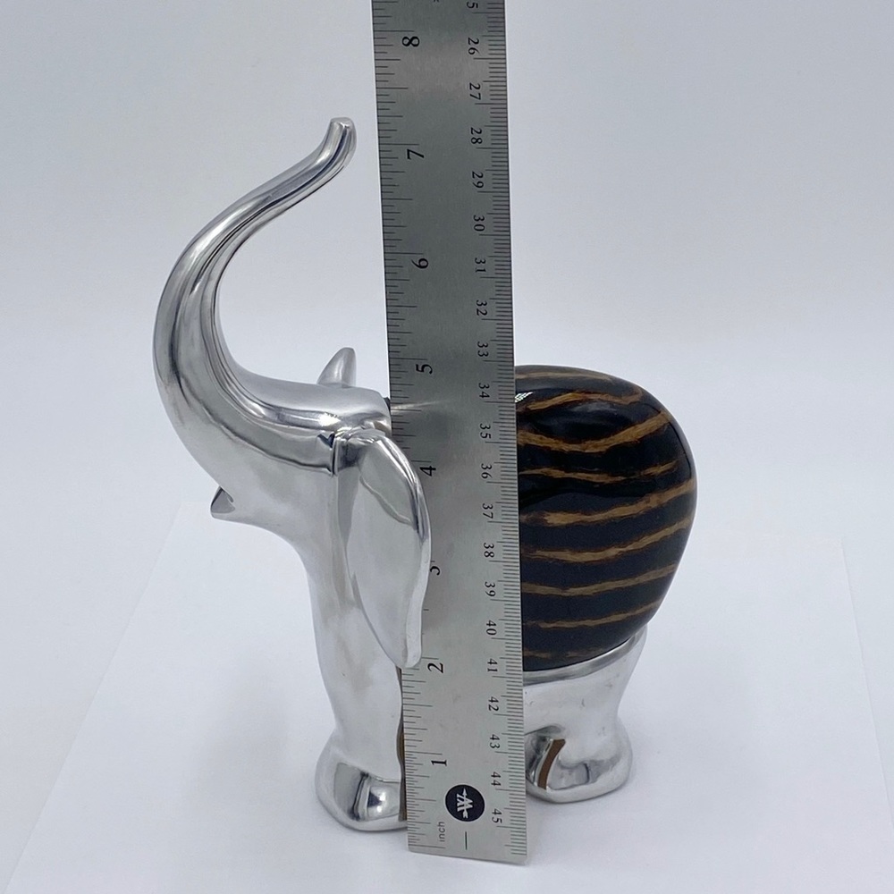 Silver Tone Metal Elephant Figurine - Picture 4 of 7